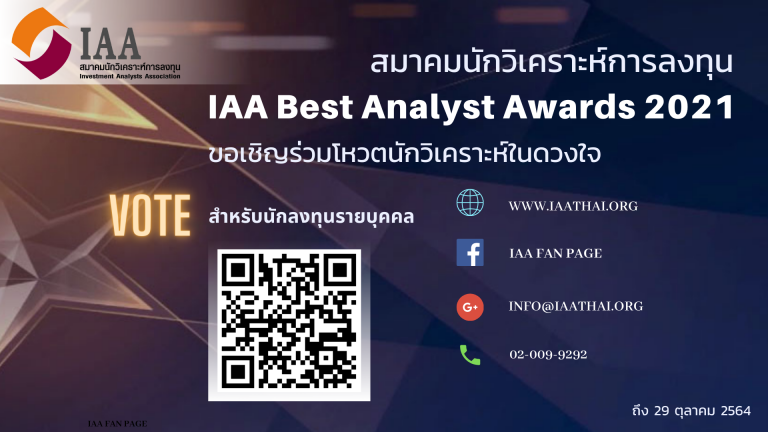 โหวตรางวัลนักวิเคราะห์ และทีมวิเคราะห์ยอดเยี่ยม ประจำปี 2564